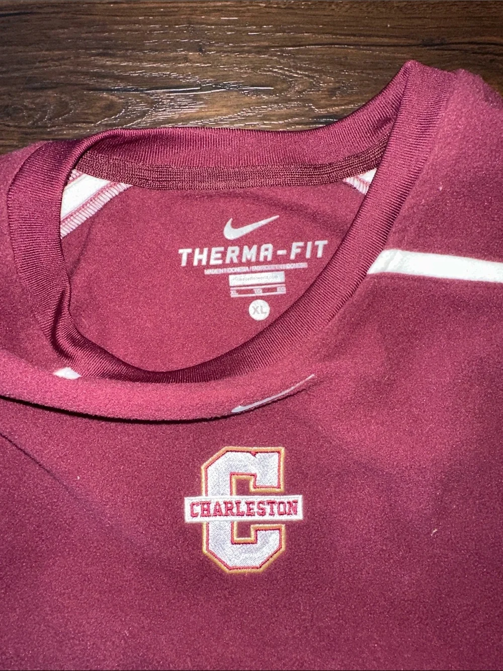 Nike Maroon XL Therma-Fit Long Sleeve Performance College of Charleston CofC